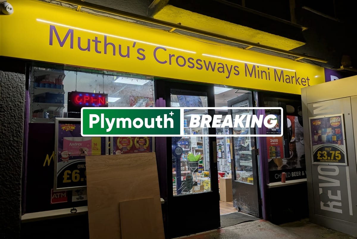 Saltash shop front wrecked in incident